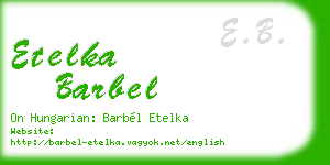 etelka barbel business card